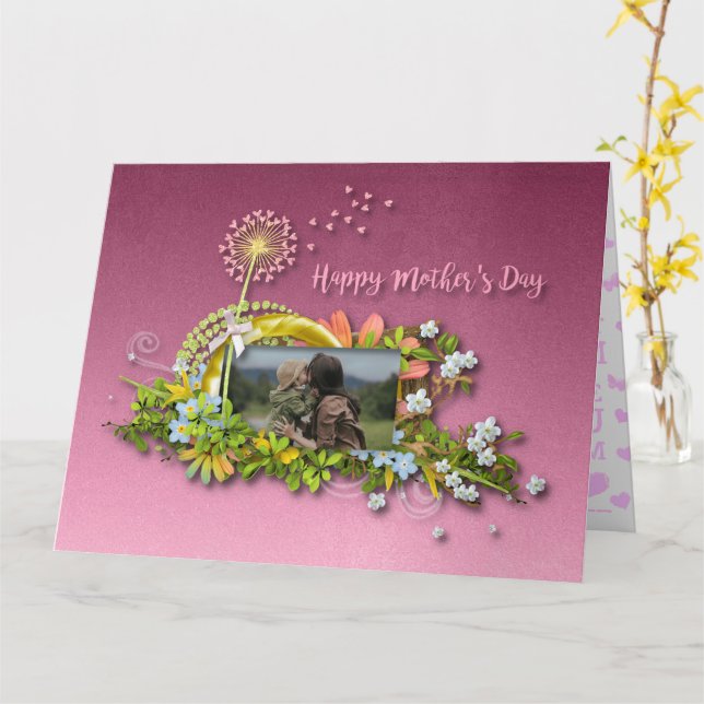 Carte Bonne fête des mères (Fleur jaune)