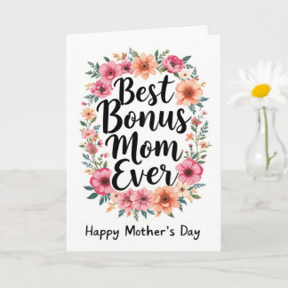 Carte Bonne fête des mères au meilleur bonus maman Flora