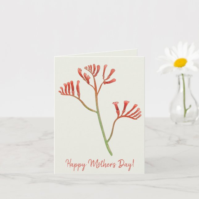 Carte Bonne fête des mères | Australian Kangaroo Paw (Petite plante)
