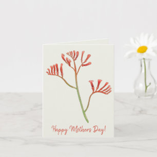 Carte Bonne fête des mères Australian Kangaroo Paw