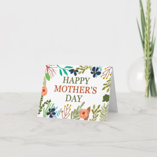 Carte Bonne fête des mères avec des Fleurs sauvages bota