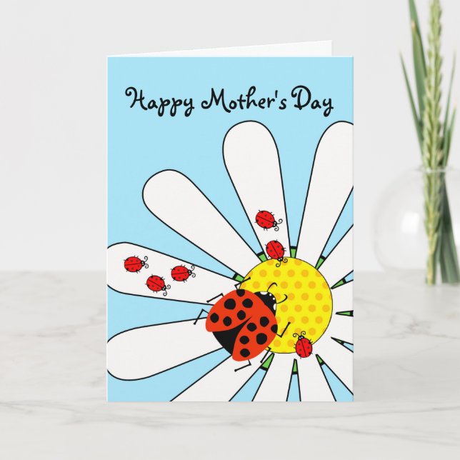 Carte Bonne fête des mères avec Ladybug et Babies (Devant)