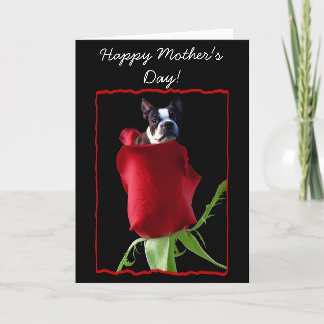 Carte Bonne fête des mères Boston Terrier Greeting Card (Devant)