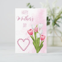 Carte Bonne Fête des Mères Bouquet de Fleurs de Tu