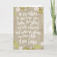 Bonne fête des mères Burlap Garden Floral Card