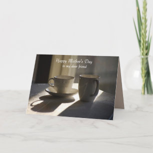 Carte Bonne fête des mères Chers amis tasses à café