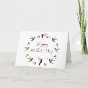Carte Bonne fête des mères Colibri