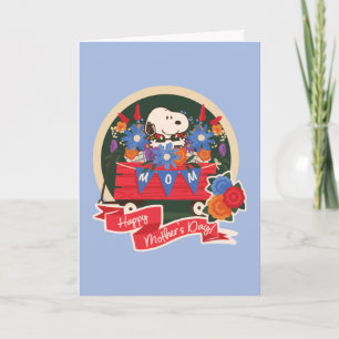 Carte Bonne fête des Mères   Fanion Snoopy Maman