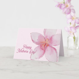 Carte Bonne fête des mères - Fleur d'aquarelle hawaïenne