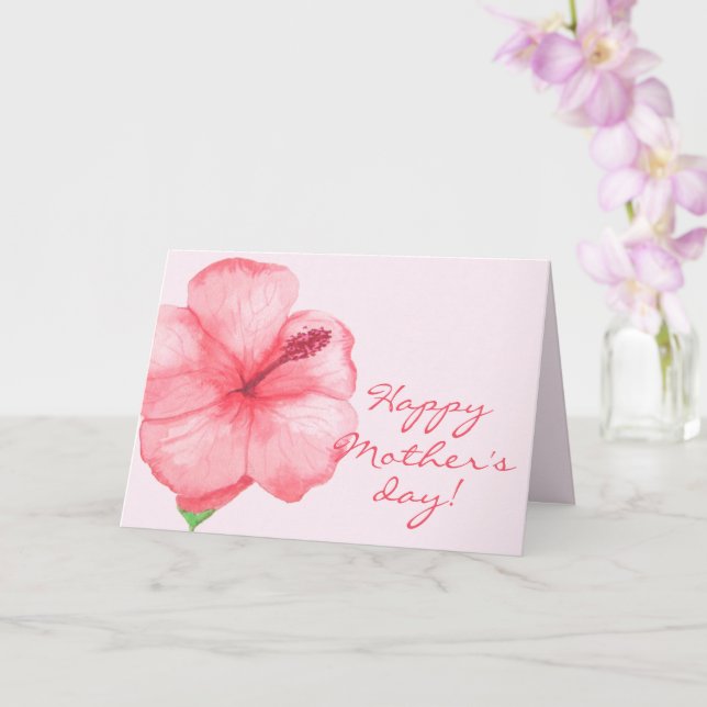 Carte Bonne fête des mères | Fleur d'Hibiscus tropical (Orchidée)