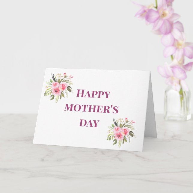 Carte Bonne fête des mères Fleurs roses Salutation (Orchidée)