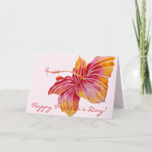 Carte Bonne fête des mères Floral hawaïen