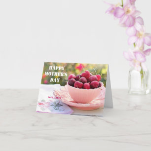 Carte Bonne fête des mères jolie Cerises Fruits maman