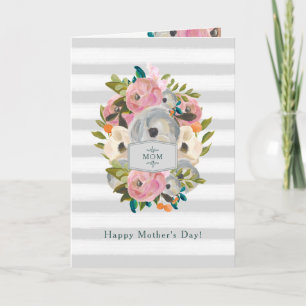 Carte Bonne fête des mères   Jolies fleurs aquarelles