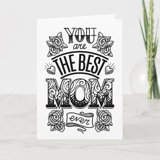 Carte Bonne fête des mères | Meilleure maman jamais (Devant)