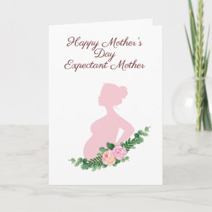 Carte Bonne fête des mères, Mère attenante, Silhouette