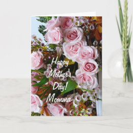 Carte Bonne fête des mères - Momma/ Roses roses roses
