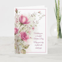 Bonne Fête des Mères Rose Rose Féminine Douce