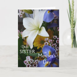 Carte Bonne fête des mères-Soeur-Plutôt Floral