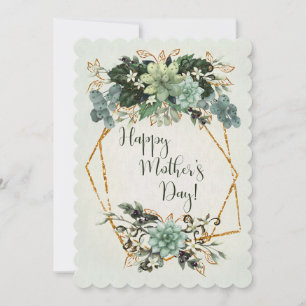 Carte Bonne fête des mères Succulent Swag Cadre biologiq
