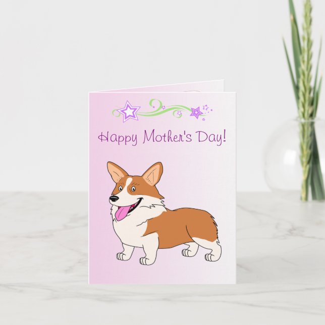 Carte Bonne fête des mères Welsh Corgi (Devant)