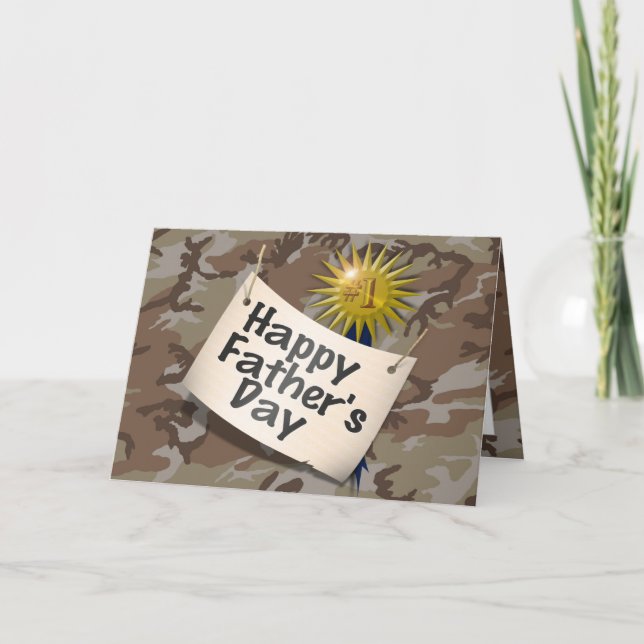 Carte Bonne Fête des pères à mon papa #1 (Devant)