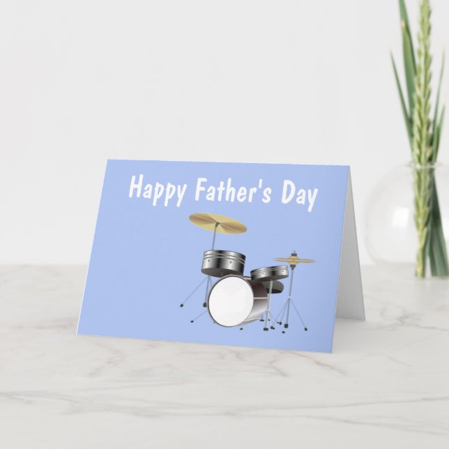 Carte Bonne Fête des pères avec kit batterie à papa (Devant)