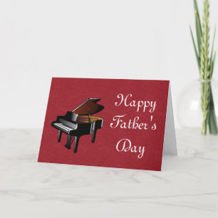 Carte Bonne Fête des pères avec piano Papa Pianiste