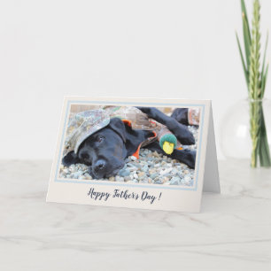 Carte Bonne Fête des pères Black Labrador Chasse de cana