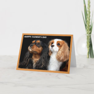 Carte Bonne Fête des pères Cavalier King Charles Spaniel