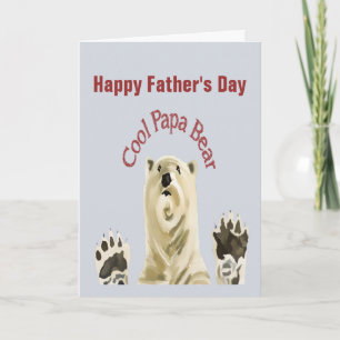 Carte Bonne Fête des pères Cool Papa Bear Blank à l'inté