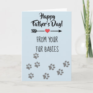 Carte Bonne Fête des pères de Chien Chat Pet Fur Baby