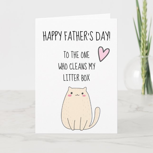 Carte Bonne Fête des pères Du Chat Drôle Mignonne Humour (Devant)