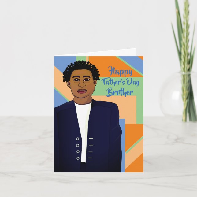 Carte Bonne Fête des pères frère afro-américain (Devant)