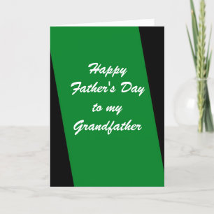 Carte Bonne Fête des pères grand-père Green Stripe