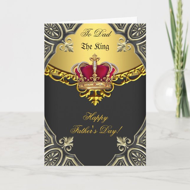 Carte Bonne Fête des pères Le King Crown Gold Photo (Devant)
