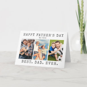 Carte Bonne Fête des pères MEILLEUR PAPA JAMAIS 3 Photos