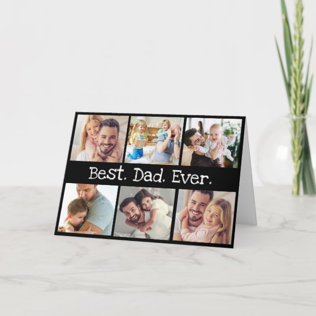Carte Bonne Fête des pères Meilleur Papa Jamais Photo Co (Devant)
