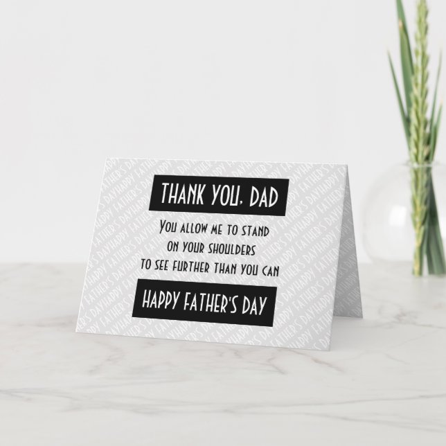 Carte BONNE FÊTE DES PÈRES Merci personnalisé Papa (Devant)