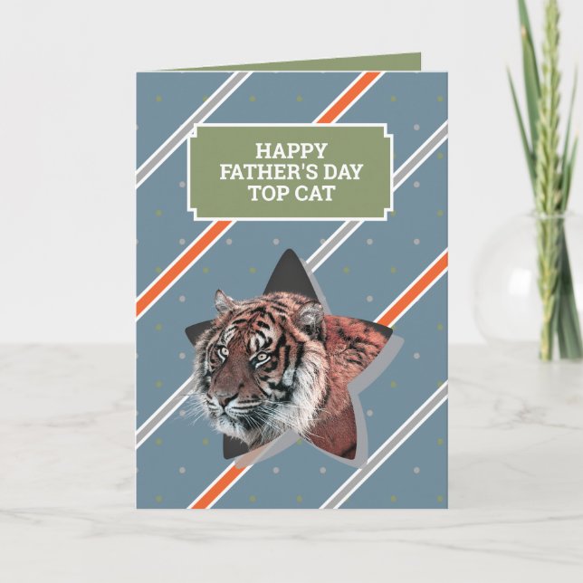Carte Bonne Fête des pères Papa Funny Cool Tiger Card  (Devant)