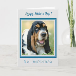 Carte Bonne Fête des pères - Photo Chien Turquoise Best 