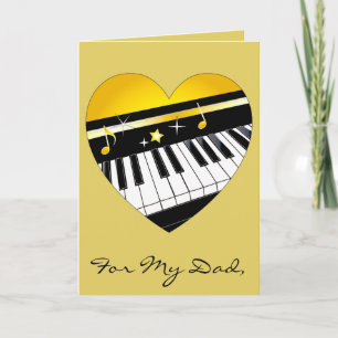 Carte Bonne Fête des pères piano et musique