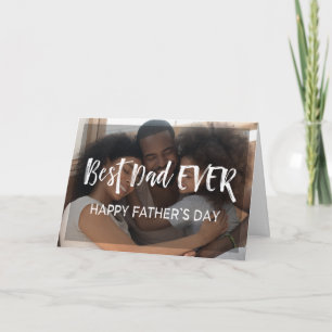 Carte Bonne Fête des pères pour papa   Deux photos moder