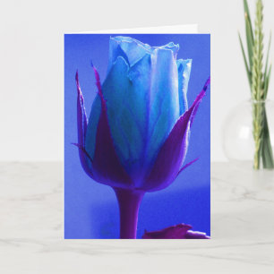 Carte Bonne Fête des pères Rose bleu II