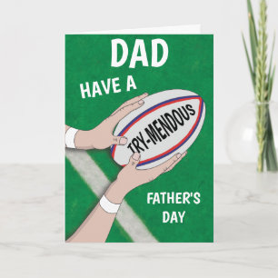 Carte Bonne Fête des pères Rugby Sport Papa