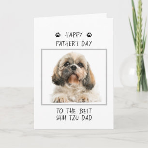 Carte Bonne Fête des pères Shih Tzu Papa Photo Drôle