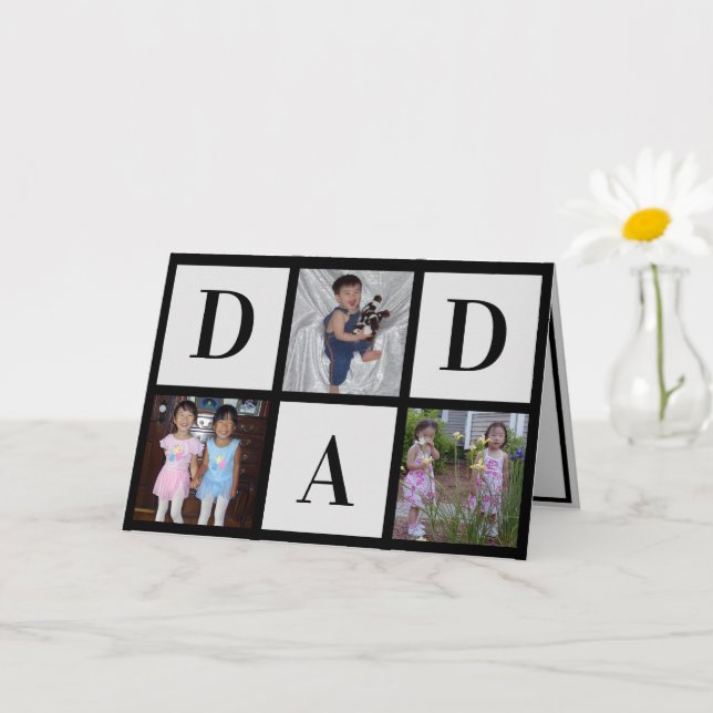Carte Bonne Fête des pères Trois Photo Collage Card (Petite plante)