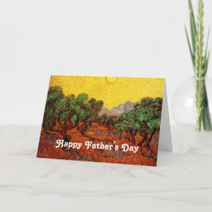 Carte Bonne fête des pères, van Gogh Oliviers