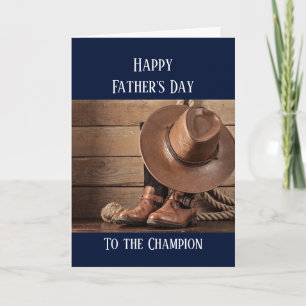 Carte Bonne Fête des pères Westen Cowboy Équitation