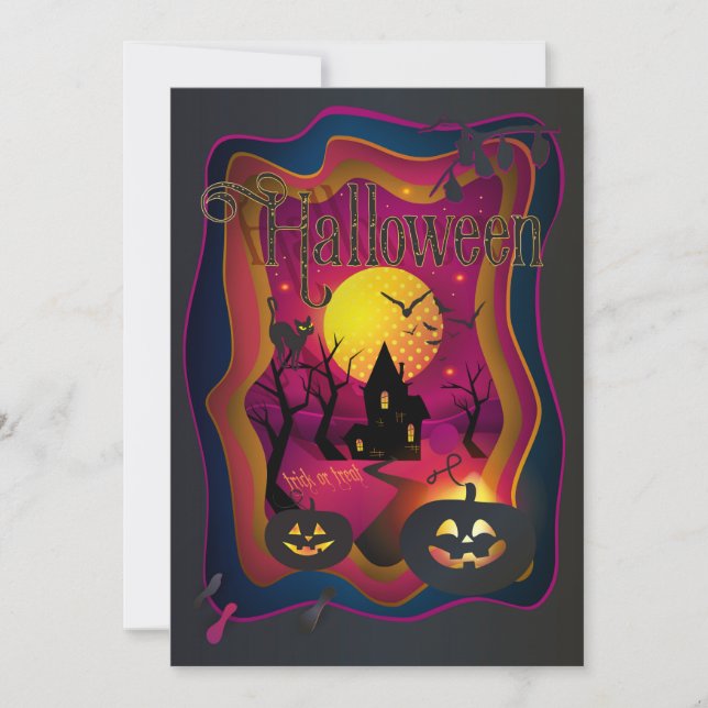 Carte Bonne fête d'Halloween "Treat or Trick" (Devant)